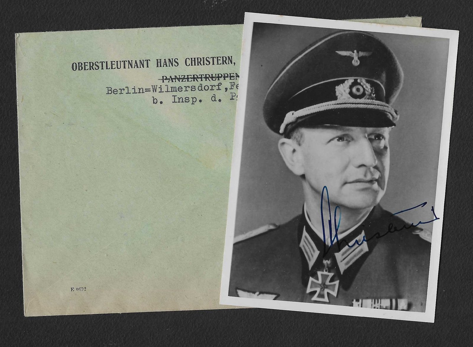 2026-06-22_140642 Hans Christern - Panzer-Regiment 31 (5. Panzer-Division) - Wartime Signed - Image 1