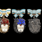 Complete Soviet Order of Maternal Glory Set – 1st, 2nd & 3rd Class – Numbered & Mint Marked USSR Awards