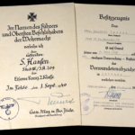 EK2 + Wound Badge in Black Document Set – Siegfried Hansen – Infanterie-Regiment 209 / Panzergrenadier-Regiment 73