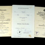 3x Award Document Grouping – EK2 + ISA + Wound Badge – Infanterie-Regiment 464 / 253. Infanterie-Division (Interesting ISA Award Doc!)