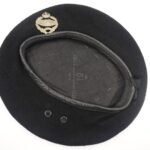 WWII British Royal Tank Regiment RTR Black Beret with Cap Badge - 1944