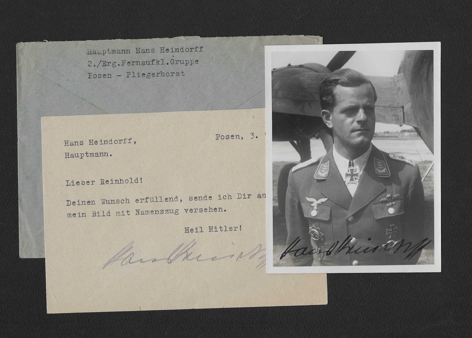 Document_2026-06-23_111501 Hans Heindorff - Fernaufklärungsgruppe der Oberbefehlshaber der Luftwaffe - Wartime Signed - Image 1
