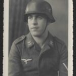 Studioportrait Luftwaffe Soldier wearing helmet (with decal)