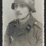 Studioportrait Luftwaffe Soldier wearing helmet (with decal)