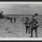 Original WWII German Press Photo – Assault Troop Advancing Near the Orne Estuary, Normandy – Dated 17.06.1944