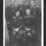 WWII Luftwaffe Studio Group Photograph – Decorated Flight Crew - Freshly Awarded EK2