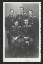 WWII Luftwaffe Studio Group Photograph – Decorated Flight Crew - Freshly Awarded EK2