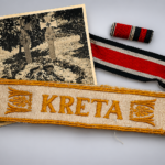WWII German “Kreta” Cuff Title Grouping with EK II Ribbon & Gebirgsjäger Grave Photograph