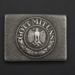 Wehrmacht Heer Aluminium Belt Buckle – “Gott Mit Uns”