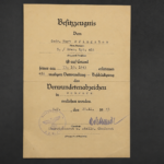 WWII Wound Badge in Black Award Document – Grenadier-Regiment 464 (253. Infanterie-Division)