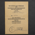 WWII Ostmedaille Award Document – Artillerie-Regiment 70 (34. Infanterie-Division)