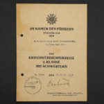 WWII Kriegsverdienstkreuz 2nd Class with Swords Award Document – Grenadier-Regiment 977 – Signed by Generalleutnant Paul Danhauser