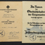 WWII Kriegsmarine Normandy Campaign Document Group – EK2 & Destroyer War Badge to Torpedoboot “Jaguar”