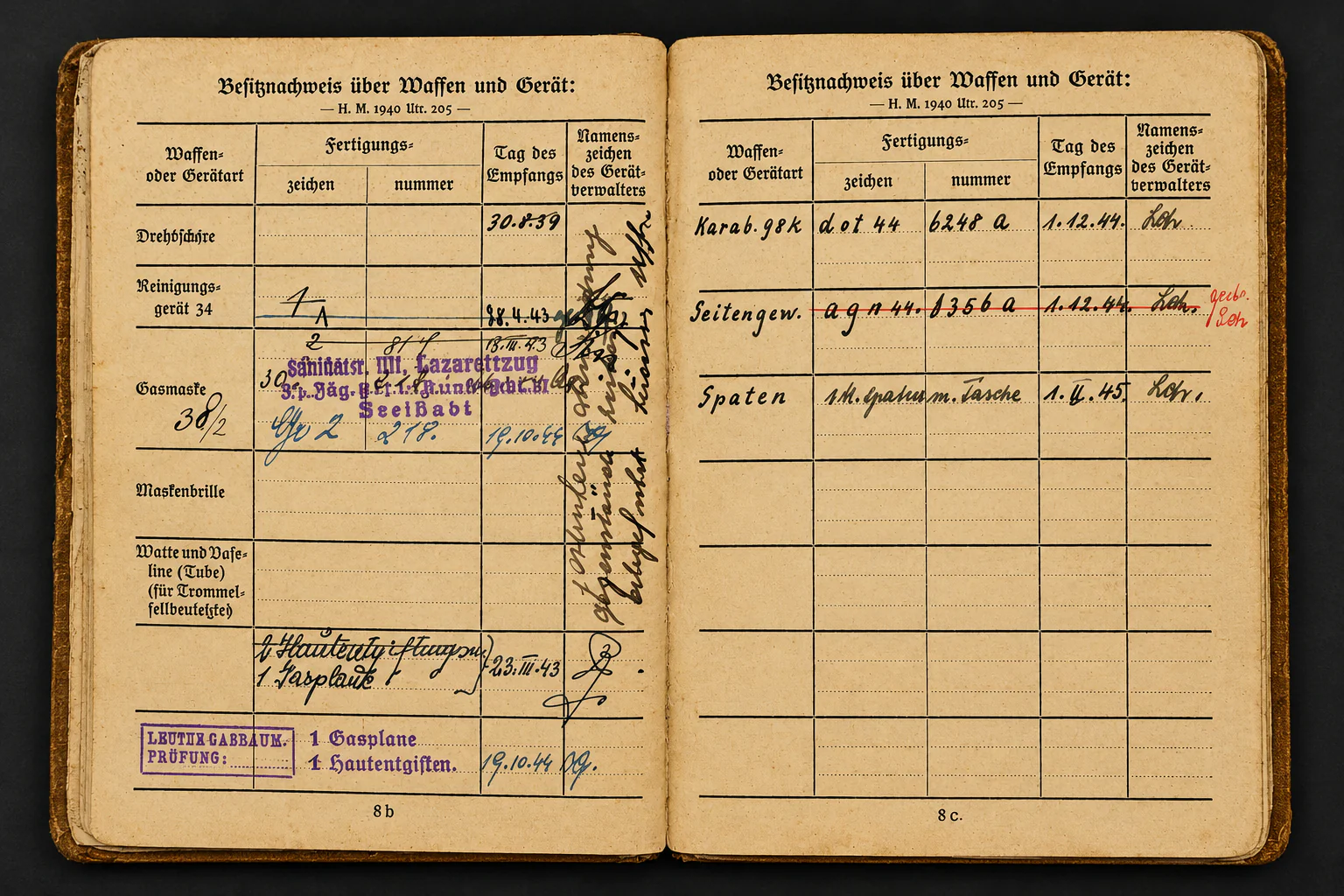 WH Soldbuch to Heeres-Panzerjäger-Abteilung 616 (Jagdpanther Unit) – Ostpreußen 1945 - Image 8