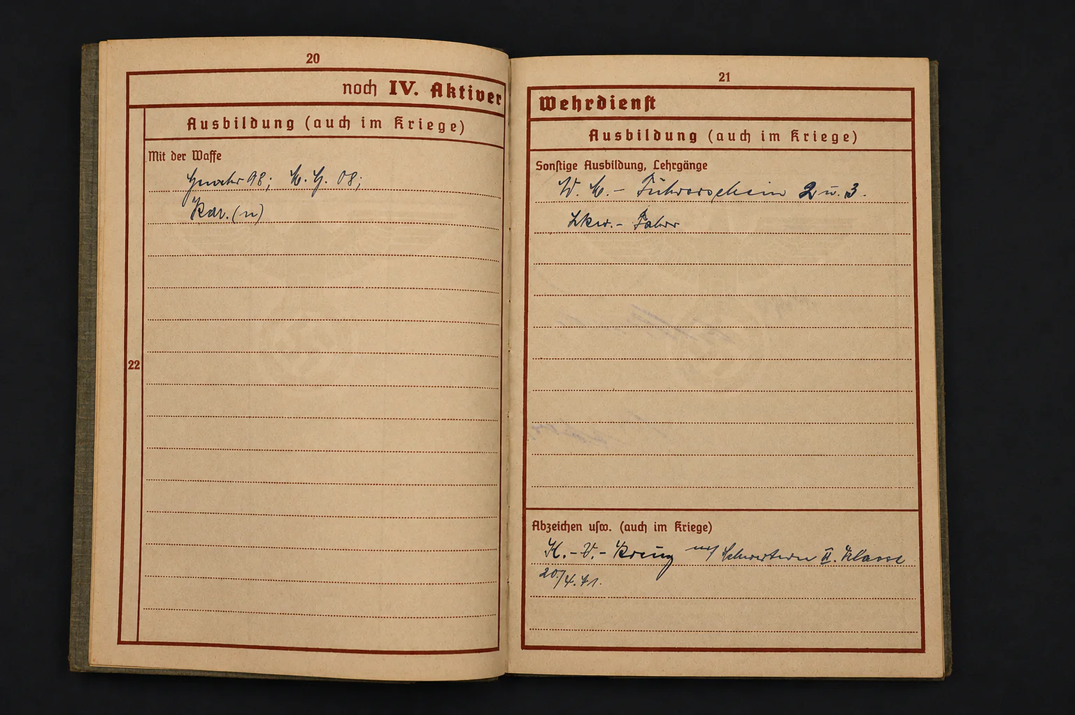 Wehrpass – Unteroffizier in Kraftfahr-Kp. 222 & Sturmgeschütz-Brigade 300 – KBA in Bronze in March 1945! - Image 7