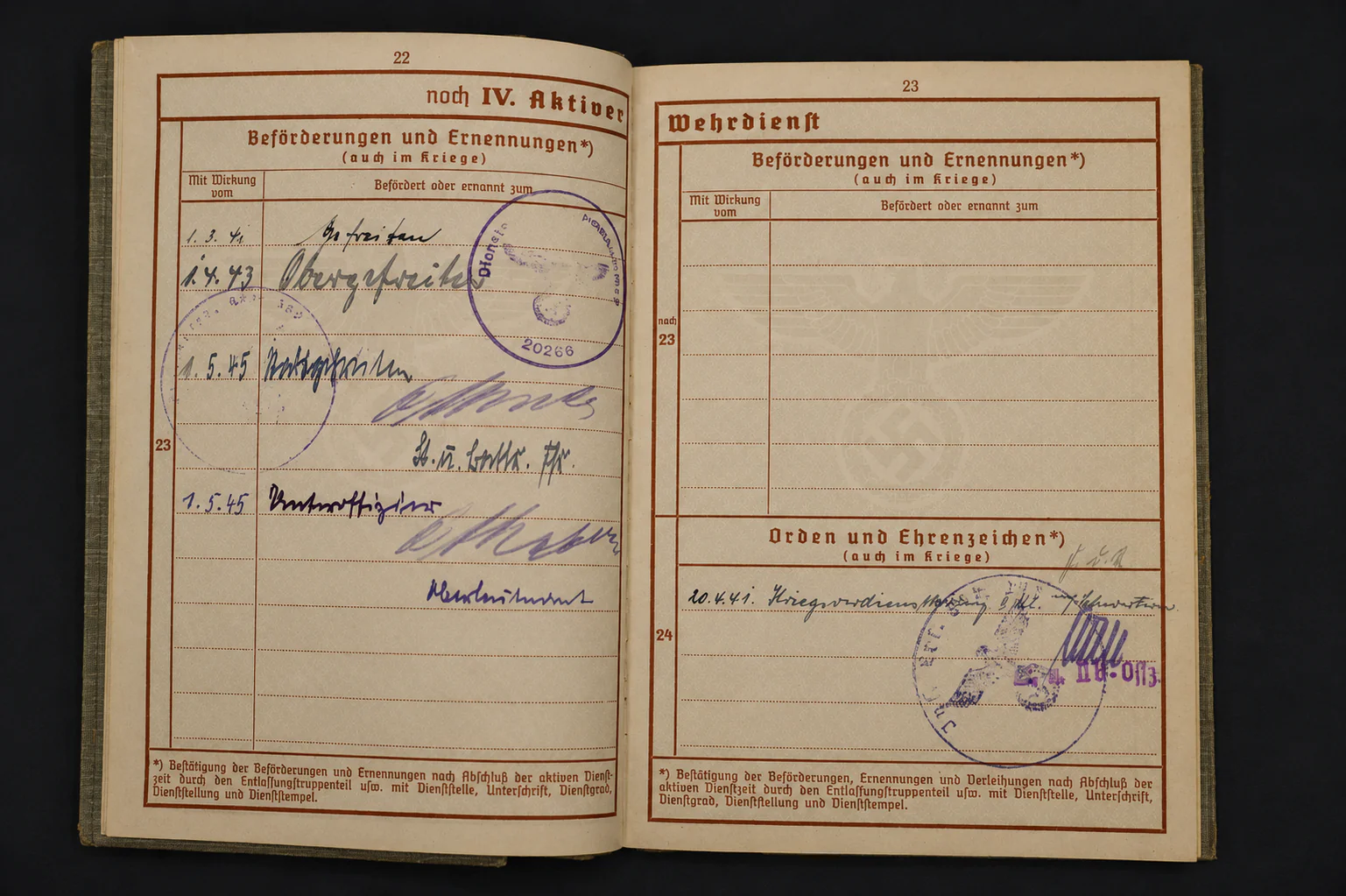 Wehrpass – Unteroffizier in Kraftfahr-Kp. 222 & Sturmgeschütz-Brigade 300 – KBA in Bronze in March 1945! - Image 8