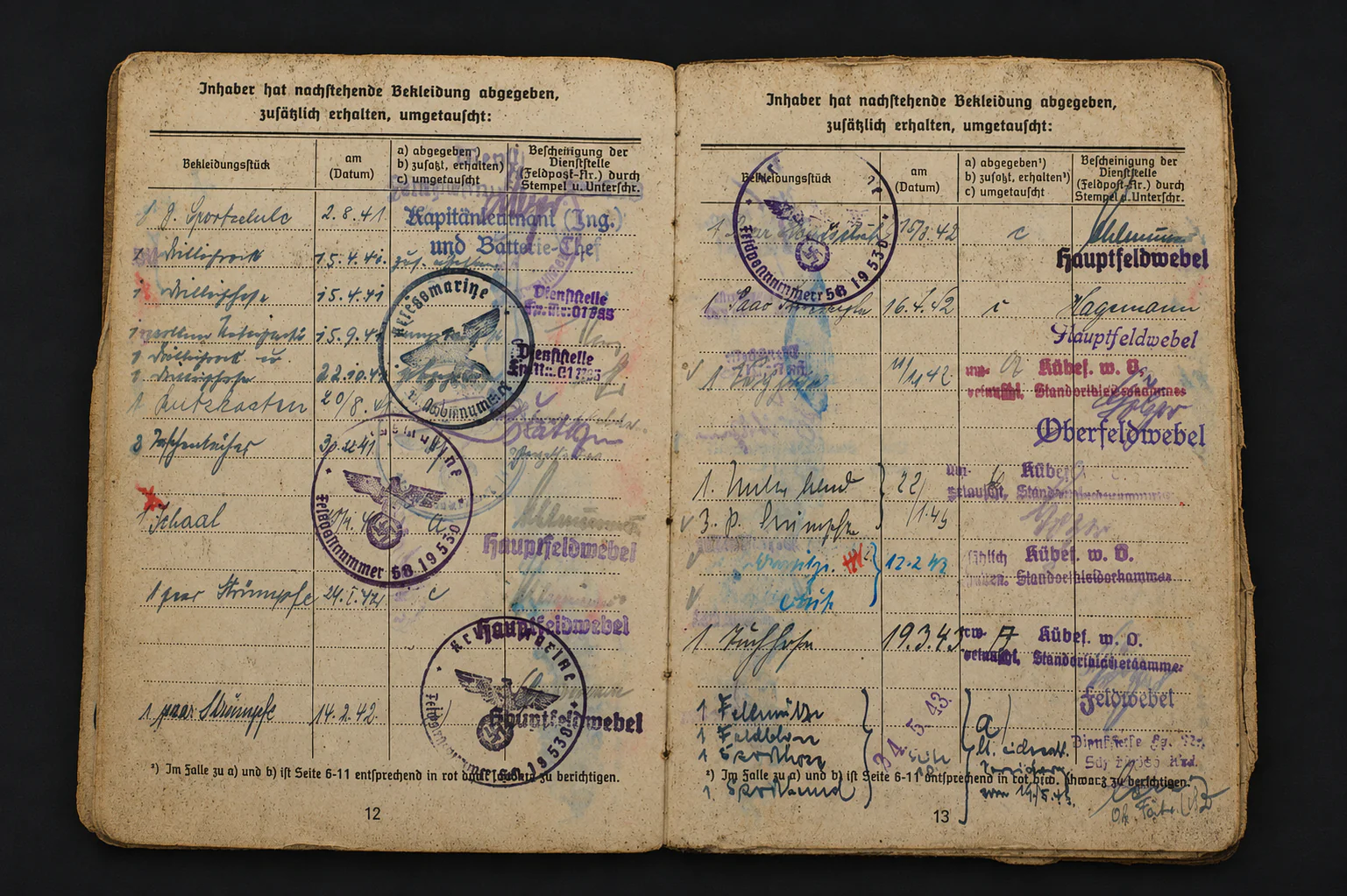 Kriegsmarine Soldbuch – Oberbootsmann – EK2, Wound Badge & Minesweeper Badge – Netzsperrflottille Nord (Norway) - Image 5