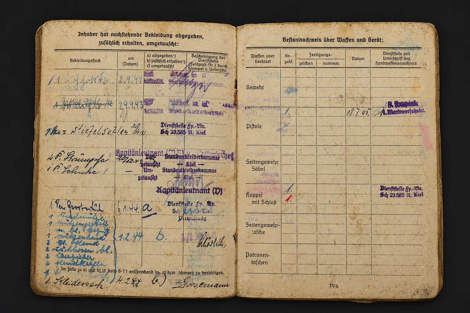 Kriegsmarine Soldbuch – Oberbootsmann – EK2, Wound Badge & Minesweeper Badge – Netzsperrflottille Nord (Norway) - Image 6