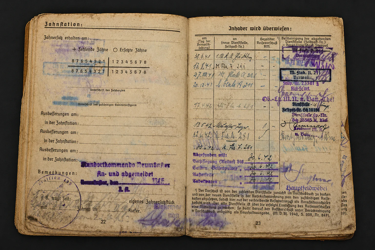 Kriegsmarine Soldbuch – Oberbootsmann – EK2, Wound Badge & Minesweeper Badge – Netzsperrflottille Nord (Norway) - Image 10