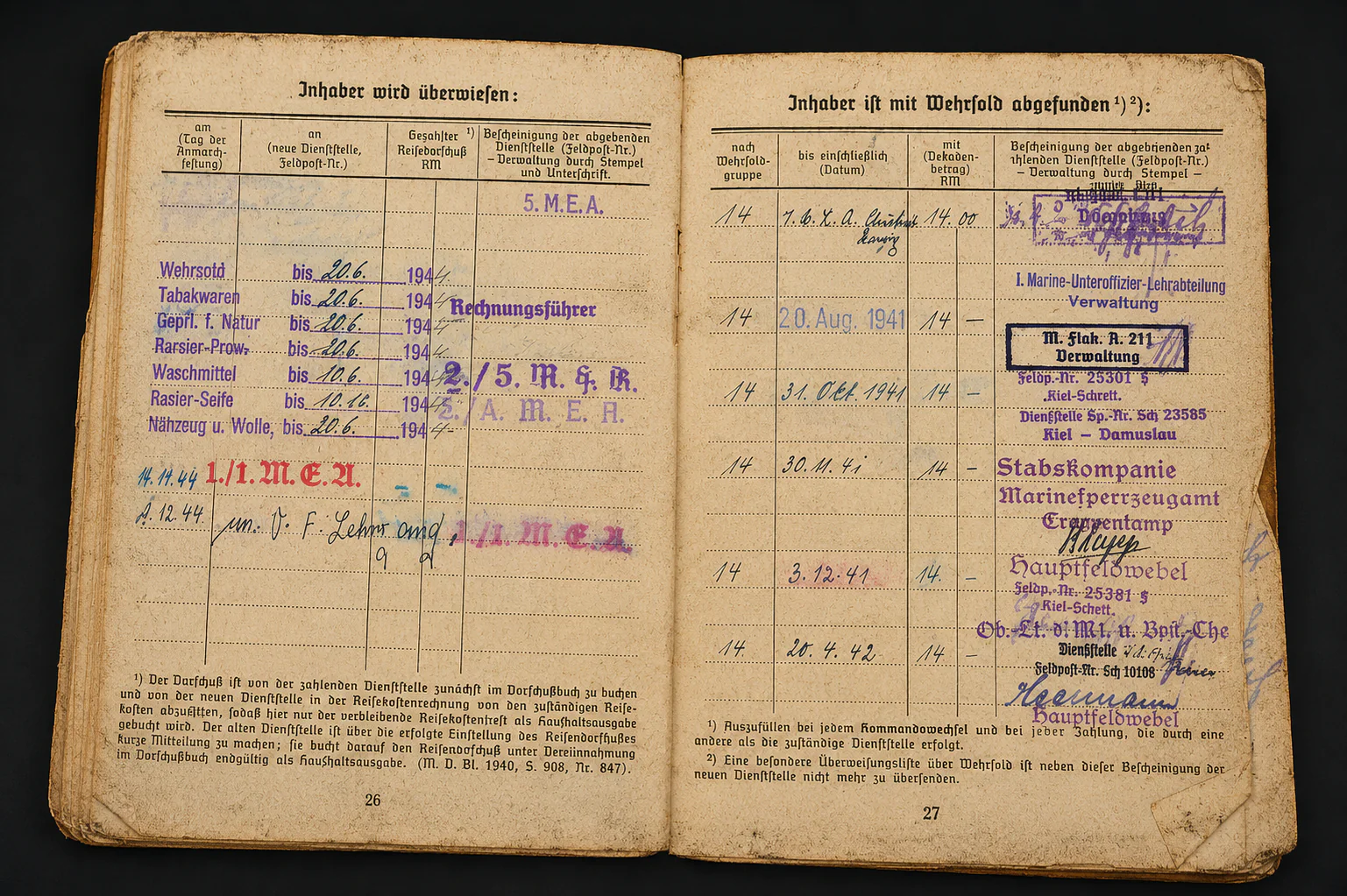 Kriegsmarine Soldbuch – Oberbootsmann – EK2, Wound Badge & Minesweeper Badge – Netzsperrflottille Nord (Norway) - Image 11