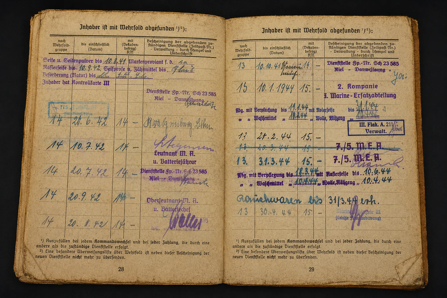 Kriegsmarine Soldbuch – Oberbootsmann – EK2, Wound Badge & Minesweeper Badge – Netzsperrflottille Nord (Norway) - Image 12
