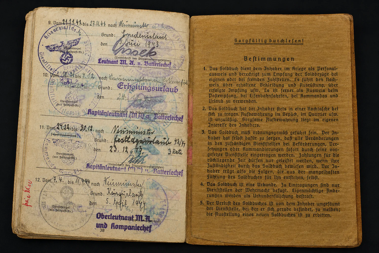 Kriegsmarine Soldbuch – Oberbootsmann – EK2, Wound Badge & Minesweeper Badge – Netzsperrflottille Nord (Norway) - Image 15