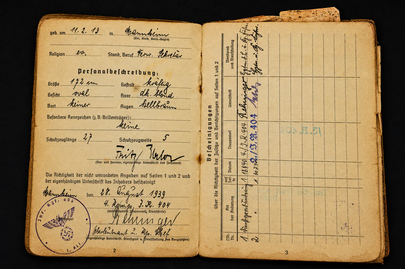 Soldbuch & Doc Grouping – Grenadier-Regiment 404 (246. Infanterie-Division) – 4 Awards (EK2, VWA, KVK2, WIO) - Image 3