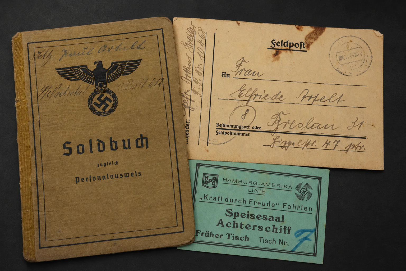 Image 5 jun 2026, 13_37_21 Soldbuch Obergefreiter – Nachschub-Bataillon 612 – Missing at Le Château-Charleville, August 1944 – Ostmedaille & KVK2 - Image 1