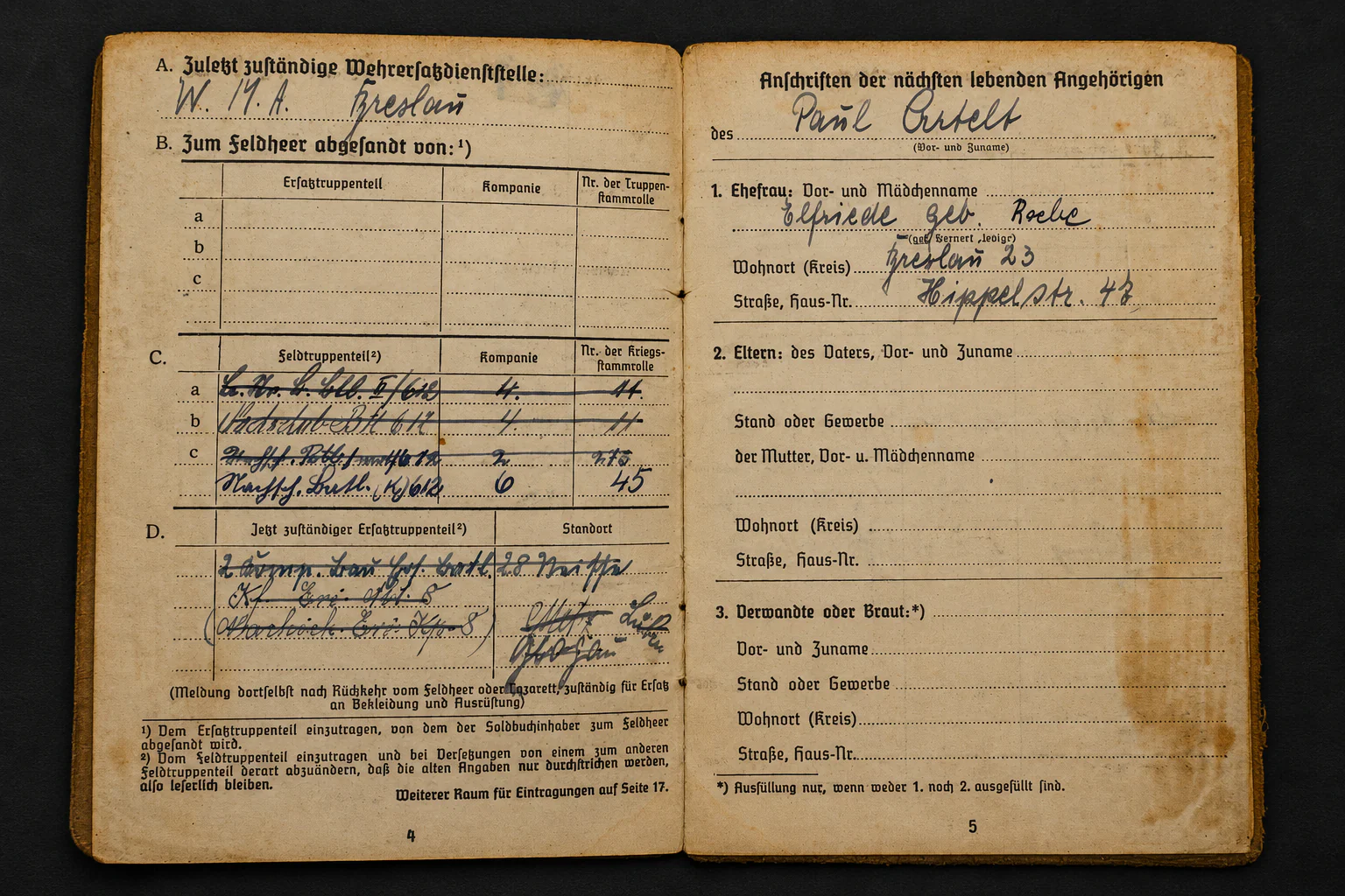 Soldbuch Obergefreiter – Nachschub-Bataillon 612 – Missing at Le Château-Charleville, August 1944 – Ostmedaille & KVK2 - Image 4