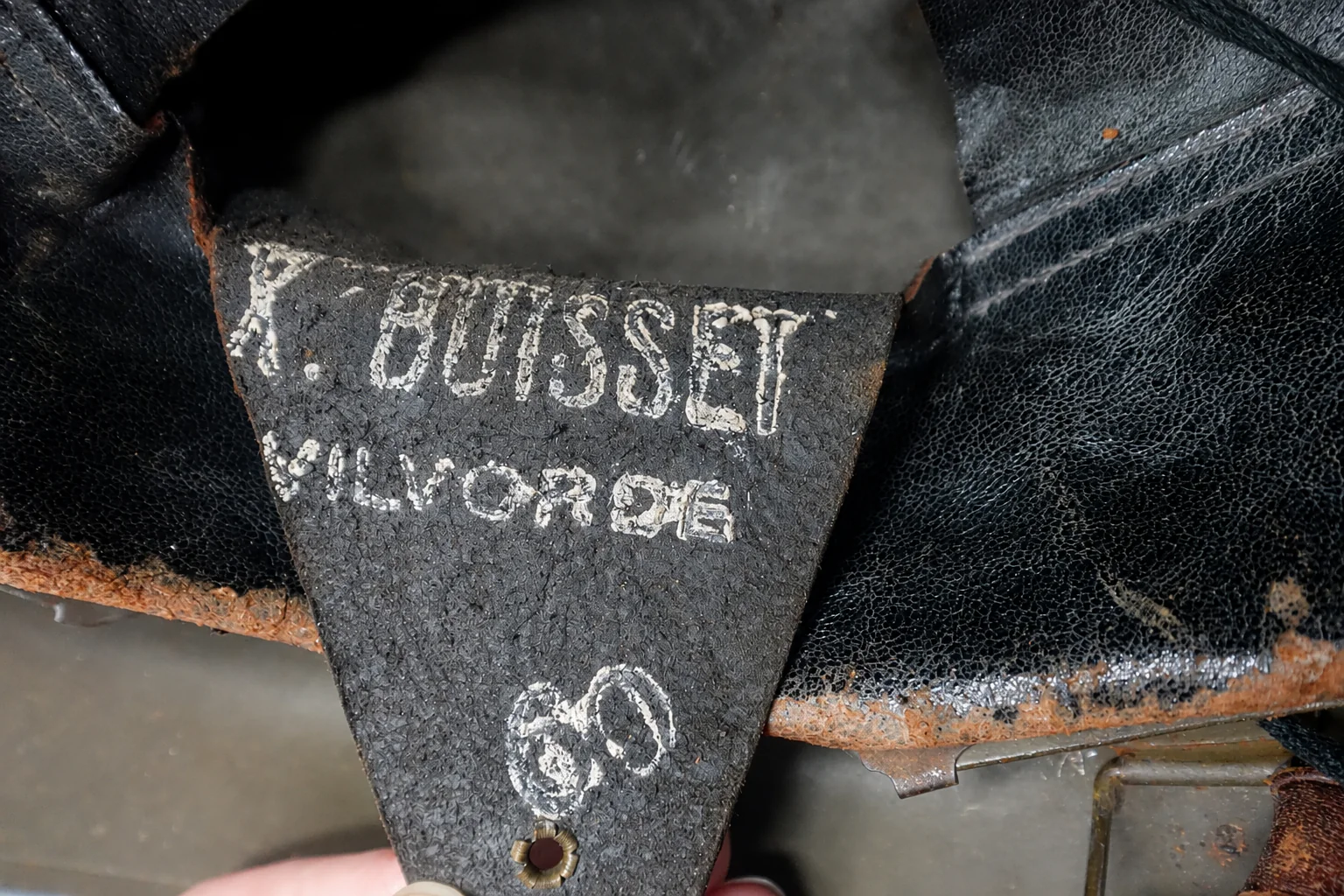 WWII Belgian M31 Adrian Helmet – May 1940 Campaign, Complete with Chinstrap - Image 5