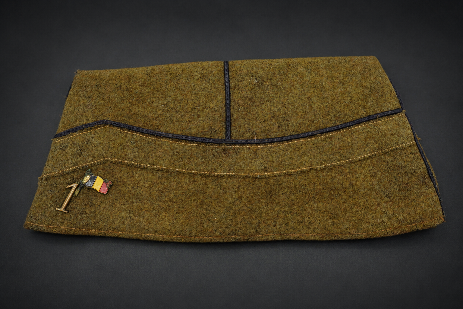 Image 8 jun 2026, 12_37_15 Belgian Army Bonnet de Police (Kwartiermuts) – 1ste Linie Regiment – WWII Era – Captivity Marked - Image 1