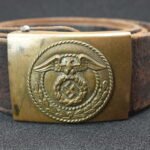 Early SA (Sturmabteilung) Brass Belt Buckle with Original Leather Belt