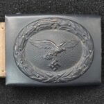 Luftwaffe EM/NCO Belt Buckle with Original Leather Tab – Berg & Nolte A.G., Lüdenscheid – 1941