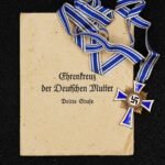 Mother’s Cross in Bronze (Ehrenkreuz der Deutschen Mutter in Bronze) + Award Pouch – Carl Poellath, Schrobenhausen