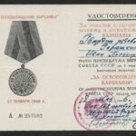 WWII Soviet "Medal for the Liberation of Warsaw" Award Booklet - Liberation of Warsaw