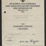 WWII German EK1 Award Document for a Leutnant- Grenadier-Regiment 551 (329. Infanterie-Division) – Eastern Front 1944