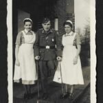 Flemish Waffen-SS Volunteer After Wounding – Amputee – With Two Flemish Nurses