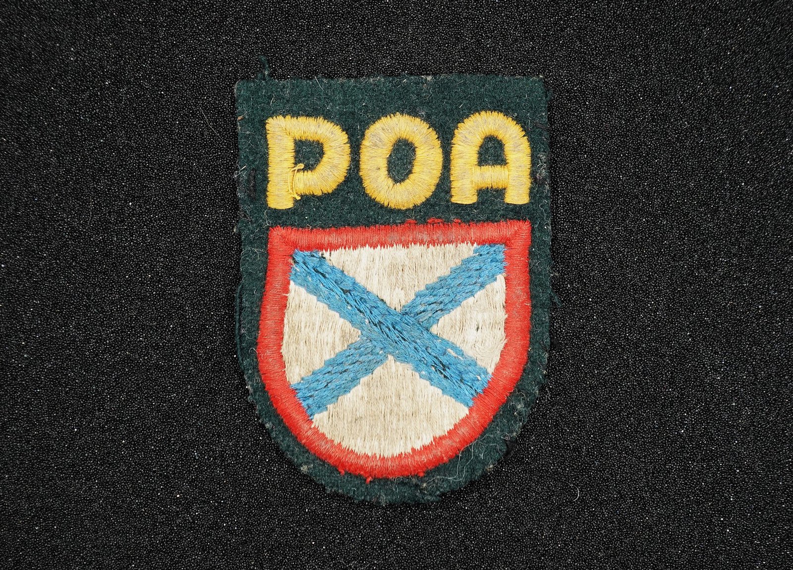 DSC01952 WWII Russian Liberation Army ROA / POA Sleeve Shield (Uniform Removed!) - Image 1