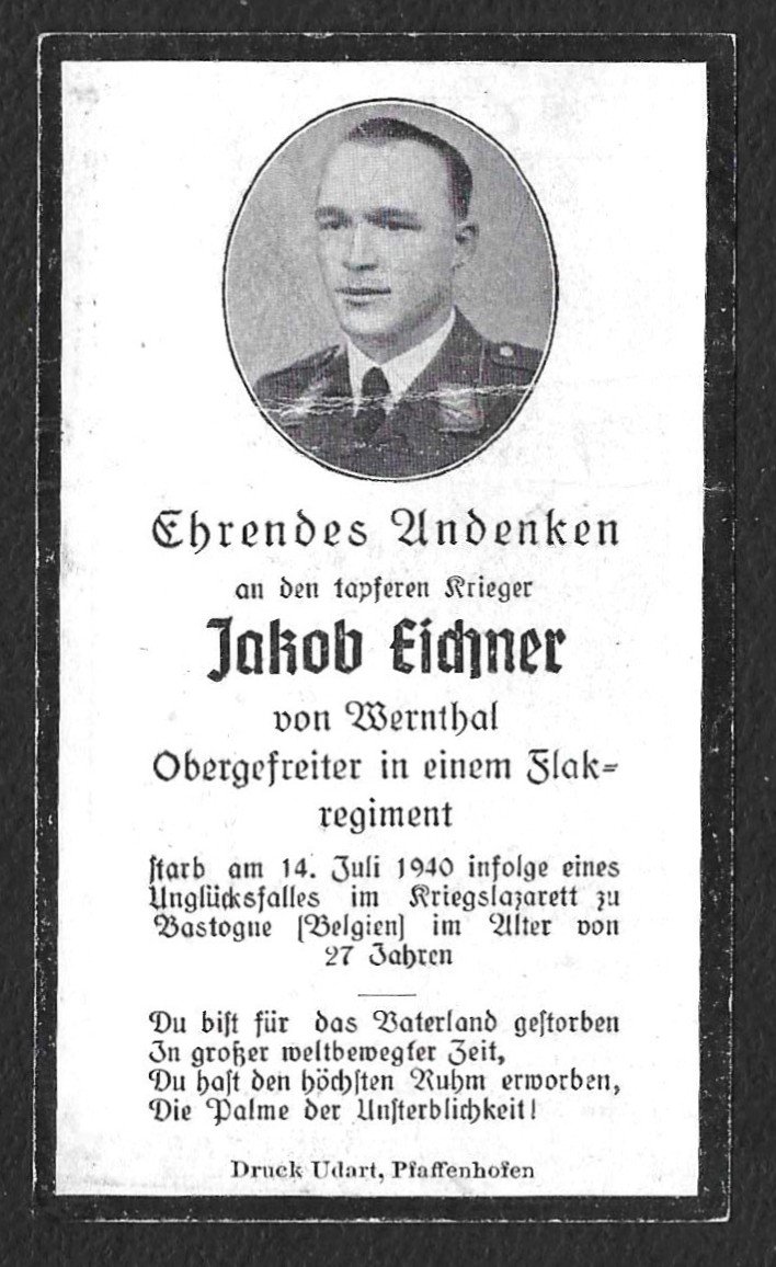 2026-09-04_112600 Death Card – Obergefreiter Flak Regiment – Bastogne, Belgium - Image 1