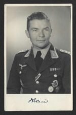 Luftwaffe Studio Portrait – Pilot with Spanienkreuz & Multiple Awards – Postcard Size