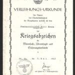 Kriegsmarine Minesweeper War Badge Certificate – 1942 – 1. Sicherungs-Division (Netherlands)