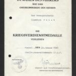 Kriegsvierdienstmedaille Award Doc – Female – Stellv. Generalkommando IX. A.K. – Kassel, 1945