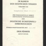 Deutsches Schutzwall-Ehrenzeichen – 30 January 1945 - Rare Variant
