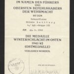 Ostmedaille Award Certificate – Unteroffizier - Regimentsgruppe 163