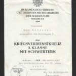 KVK2X Award Doc – Hauptmann Hofmann - Kommandeur der Bautruppen 8 (17. Armee)