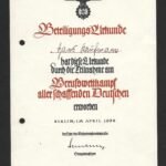 1938 Beteiligungs-Urkunde – Reichsberufswettkampf aller schaffenden Deutschen