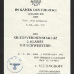 KVK2X Award Doc – Kraftfahr-Abteilung 563, Italy (10. Armee) - (von Vietinghoff Variant)