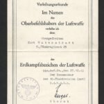 Luftwaffe Erd­kampfabzeichen Award Certificate – Flak-Regiment 25 (10. Flak-Division)