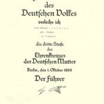 Ehrenkreuz der Deutschen Mutter 3rd Class (Bronze) – Elmshorn, 1939