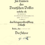 Kriegsverdienstkreuz 2. Klasse Award Doc – President of the Chamber of Industry and Commerce Kiel - Elmshorn, 1941
